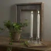LED Stabkerzen SWIRL - Echtwachs - flackernde warmweiße LED - H: 25cm - Timer - beige - 2er Set Produktbild-Vorschau