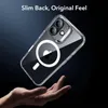 A clear phone case with a magnetic ring is shown floating above a hand against a dark background. Náhľad obrázku produktu
