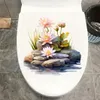 GKA WC Deckel Aufkleber rosa Lotusblumen auf Steinen Produktbild-Vorschau 1
