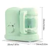 A mint green baby food maker with dimensions indicated by measurement lines. Produktbild-Vorschau