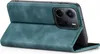 A teal flip case for a smartphone is shown open, with the phone partially visible inside. Produktbild-Vorschau