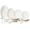 A collection of white porcelain dinnerware with gold trim, arranged on a white background. Náhľad obrázku produktu