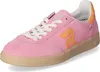 A single pink sneaker with orange accents and a tan sole is shown against a white background. Voir les images du produit