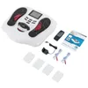 A white electronic foot massager with various accessories laid out around it on a white background. Podgląd zdjęcia produktu