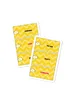 Two cards with yellow chevron patterns and text labels are shown against a white background. Produktbild-Vorschau