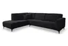 A black sectional sofa is shown against a white background. Voir les images du produit