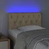 vidaXL LED Kopfteil Creme 80x7x78/88 cm Stoff Produktbild-Vorschau 3