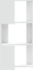 A white, three-shelf corner bookshelf against a white background. Anteprima dell’immagine prodotto