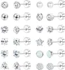 Set di borchie mediche in acciaio chirurgico argento 12 Anteprima dell’immagine prodotto 1
