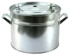 A silver metal pot with handles and a lid. Náhľad obrázku produktu