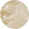 A round rug with a marble-like pattern in beige and gold. Anteprima dell’immagine prodotto