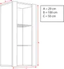 A diagram of a cabinet with dimensions labeled. Náhľad obrázku produktu