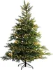 A decorated Christmas tree with lights on a white background. Produktbild-Vorschau