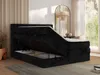 MKS MEBLE Boxspringbett 200x200 Schwarz Cord, Boxspringbett Produktbild-Vorschau 3