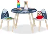Relaxdays Kindersitzgruppe, 3-tlg., Space Dino, Kindertisch Produktbild-Vorschau 1