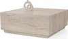 Table basse en bois "Lizbon" - 90 x 90 x 35 cm - Travertin Voir les images du produit 1