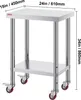 VEVOR 61x45cm stôl z nehrdzavejúcej ocele s kolieskami Náhľad obrázku produktu 14