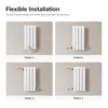 Four diagrams showing different installation modes for a radiator. Produktbild-Vorschau