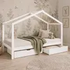 Homestyle4u Kinderbett 90x200 Hausbett Kinderhaus Holzbett Produktbild-Vorschau 2