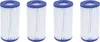 Four identical filter cartridges are arranged in a row against a white background. Produktbild-Vorschau