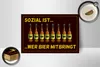 Holzschild Alkohol 18x12cm sozial ist wer Bier mitbringt Produktbild-Vorschau 3