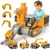 4 in 1 DIY Auseinander Nehmen Auto Toys, Baufahrzeuge Set Produktbild-Vorschau 3