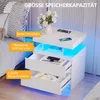 LVSOMT Moderner LED Nachttisch in Weiß mit integrierter Produktbild-Vorschau 9