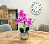 Kunst-Pflanze Orchidee ovaler Topf silber hochglanz und Produktbild-Vorschau 1