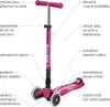 Micro Kinder Scooter Maxi Deluxe LED Faltbar , Hellrot Produktbild-Vorschau 8