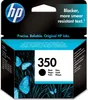 The image shows the packaging of an HP 350 black ink cartridge, featuring butterflies and product information. Anteprima dell’immagine prodotto