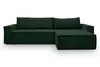 A dark green corduroy sectional sofa is shown against a white background. Produktbild-Vorschau
