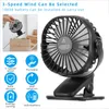 360° Mini USB Ventilator Akku Clip Fan Tischventilator mit Produktbild-Vorschau 2