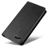 A black flip cover phone case is shown at an angle against a white background. Produktbild-Vorschau