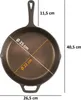 A top-down view of a cast iron frying pan with dimensions indicated by text and lines. Náhled obrázku produktu