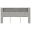 vidaXL Kopfteil mit Ablagen Betongrau 200x18,5x104,5 cm - Produktbild-Vorschau 3