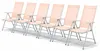 6er Set Garten Klappstuhl Hochlehner Alu - Textilen 7- Positionen Silbergrau/Beige Produktbild-Vorschau