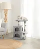 lionto Arbre à chat pour chats 80 cm, avec 2 grottes, lit Voir les images du produit 2