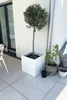 VIVANNO Pflanzkübel Fiberglas BLOCK Würfel, Weiß matt - Produktbild-Vorschau 5