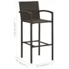 Tabouret de bar 4 pcs. Marron Poly Rattan Voir les images du produit 8