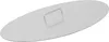 A silver, oval-shaped lid for a fire pit is shown on a white background. Podgląd zdjęcia produktu