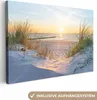 MuchoWow® - Leinwandbilder - Strand - Sonne - Düne - Gras - Produktbild-Vorschau 1