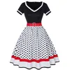 ASKSA Rockabilly Kleider Damen 50er Jahre Vintage Kurzarm Produktbild-Vorschau 1