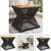 The Living Store Couchtisch mit Drahtgestell Schwarz Produktbild-Vorschau 1