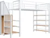 Łóżko piętrowe Flieks 90x200cm z półkami na książki, łóżko Podgląd zdjęcia produktu 9
