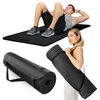 A collage of images showing a man doing sit-ups on a yoga mat, a woman carrying a rolled-up yoga mat, and a close-up of a rolled-up yoga mat. Produktbild-Vorschau