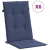 vidaXL Cuscini per schienale alto 6 pezzi. Tessuto blu navy Anteprima dell’immagine prodotto 1