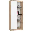 Akord Scaffale In Rovere Sonoma Bianco 80X35X180 Cm Anteprima dell’immagine prodotto 1
