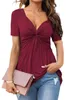 Damen-T-Shirt mit V-Ausschnitt, lockere Passform, vorne Produktbild-Vorschau 1