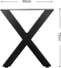 Nogi do stołu Wiltec zestaw 2 ze stali w profilu X 72x60cm Podgląd zdjęcia produktu 3