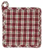 Clayre & Eef Topflappen 20x20 cm Beige Rot Baumwolle Hirsch Produktbild-Vorschau 2